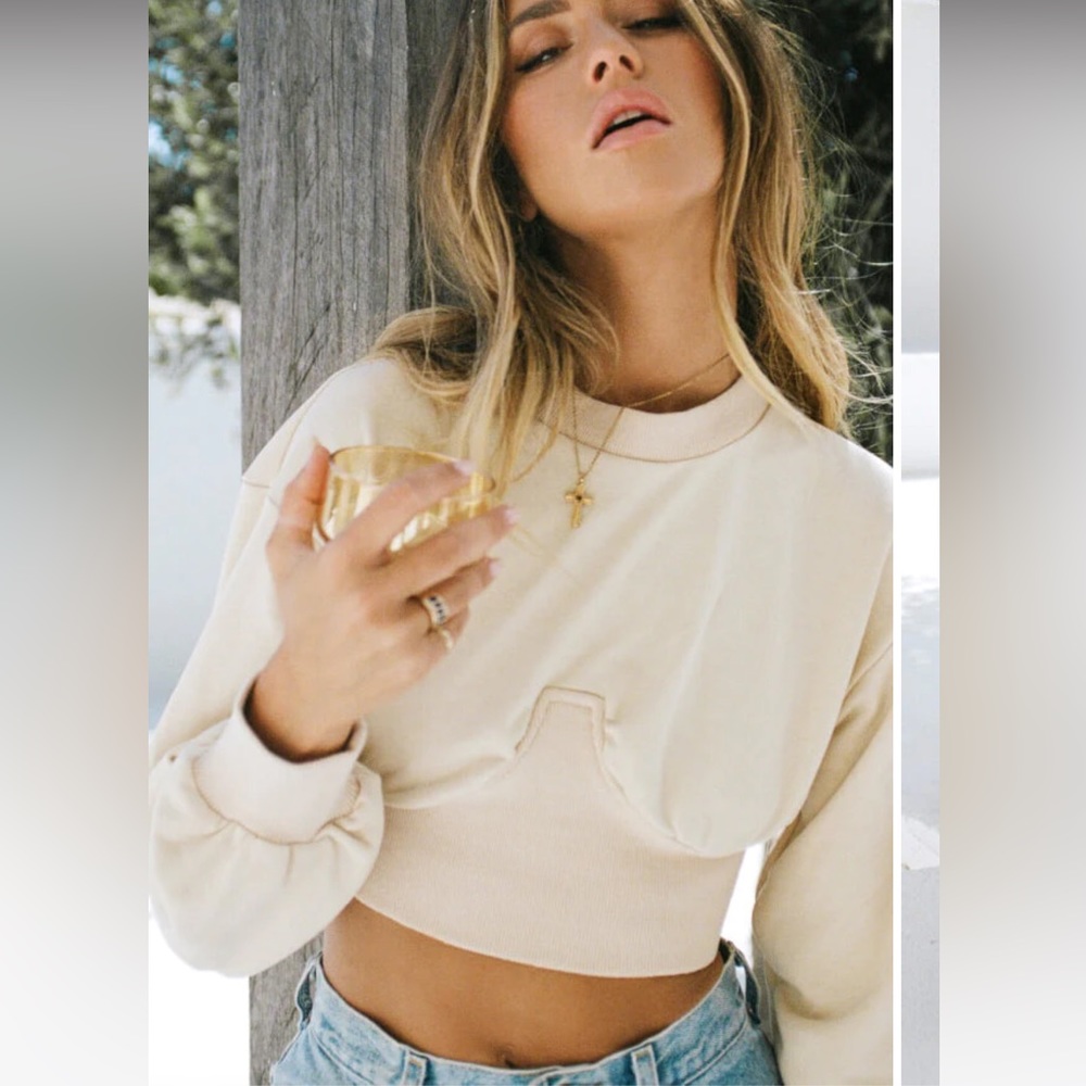 Sabo skirt allara underwire sweatshirt -beige color corset sweatshirt Xs/S